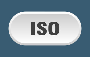 iso button. rounded sign on white background