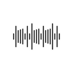 Sound wave icon isolated on white background. Vector illustration.