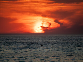 Surf Session Sunset In Nouvelle Aquitaine France 