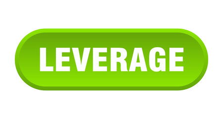 leverage button. rounded sign on white background