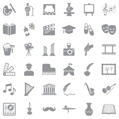 Culture Icons. Gray Flat Design. Vector Illustration.