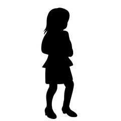vector, white background, black silhouette, child
