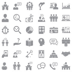 Consultant Icons. Gray Flat Design. Vector Illustration.