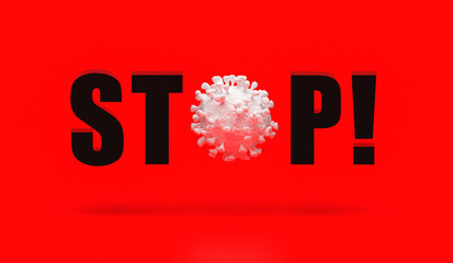 STOP OMICRON COVID-19 Coronavirus, MERS virus, 2019-ncov Respiratory Syndrome concept