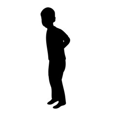 white background, black silhouette of a boy jumping