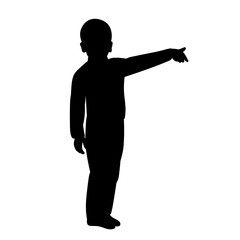 white background, black silhouette of a boy