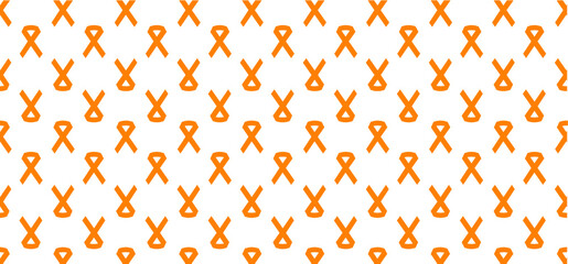 World cancer day or hope Orange ribbon awareness month symbol of leukemia, animal abuse cancer association, multiple sclerosis RSD, hyperactivity ADHD and pain syndrome ribbons World Kidney Day, march