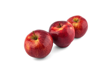 Fototapeta na wymiar Three red apples isolated on white background.