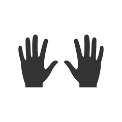 Hands black icon. Human arms with wrist silhouette vector illustration isolated on white.