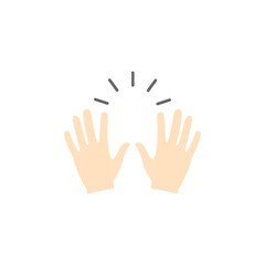 Raising hands emoji vector illustration isolated on white.