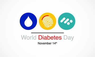 Vector illustration on the theme of World Diabetes day observed each year on November 14th across the globe.