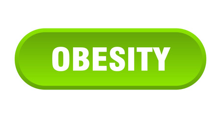 obesity button. rounded sign on white background