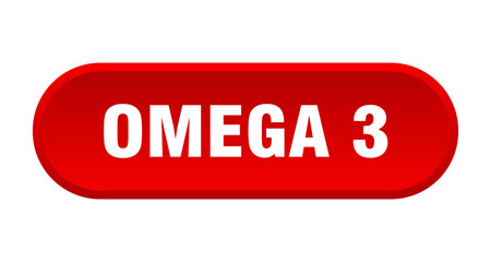 omega 3 button. rounded sign on white background