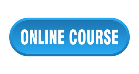 online course button. rounded sign on white background