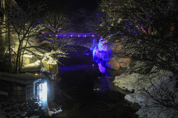 冬の湯西川温泉街