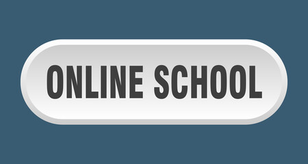 online school button. rounded sign on white background