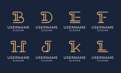 Set of Initial pillar, Law firm, attorney, Elegant and luxury letter logo design Template