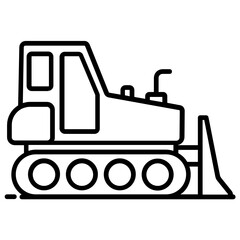 
A heavy truck icon in flat style, bulldozer concept vector 
