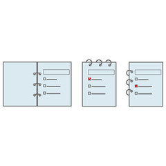 Vector sat of notebook,diary, note flat icon in EPS .