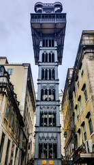 The Santa Justa Lift also called Carmo Lift in Lisbon, Portugal