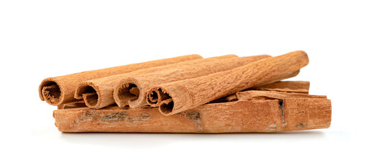 cinnamon sticks isolated on white background