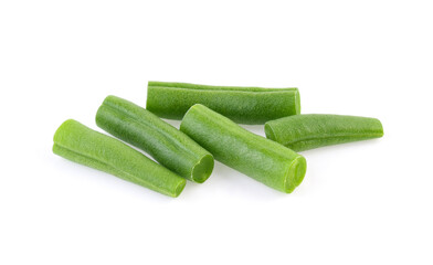 Green beans isolated on white background.