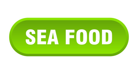 sea food button. rounded sign on white background