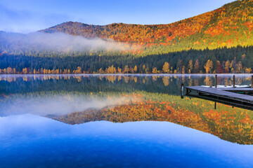 Harghita County, Romania. Autumn landscape at Saint Anne (Sf Ana) lake.