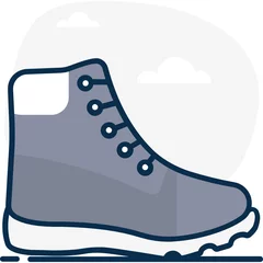 Selbstklebende Fototapeten  Editable flat vector design of hiking boot icon  © SmashingStocks