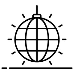 
Decorative party ball, icon of disco light in flat style 
