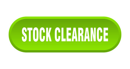 stock clearance button. rounded sign on white background