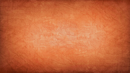 Abstract brown red orange background. Toned cement rough decorative plaster wall texture. Grunge...