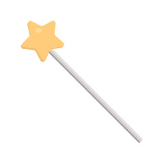 Tooth fairy element, magic wand with star illustration