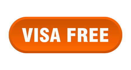 visa free button. rounded sign on white background