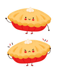 Cute happy and sad funny homemade pie