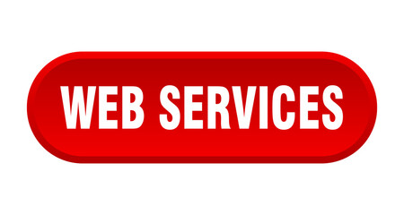 web services button. rounded sign on white background