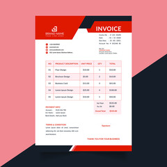 professional and modern business invoice template premium vector format