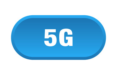 5g button. rounded sign on white background