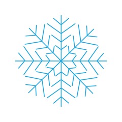 
Simple blue snowflake isolated on a white background. Winter decor elements for postcards, wrapping paper, banner, magazine and more. Stock vector illustration for decoration and design