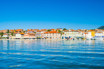 Waterfront in the town of Cres, waterfront, Island of Cres, Kvarner, Croatia