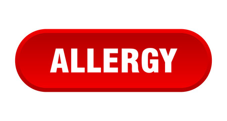 allergy button. rounded sign on white background