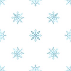 
Creative seamless pattern of blue snowflakes on a white background. Winter decor items for postcards, wrapping paper, fabric, wallpaper and more. Stock vector illustration for decoration and design