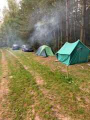 camping in the mountains