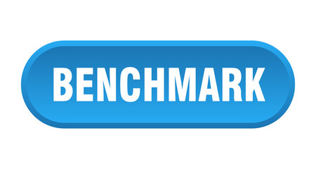 benchmark button. rounded sign on white background