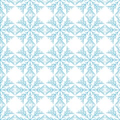 Amazing seamless pattern of snowflakes on a white background. Winter decor elements in a flat style for cards, wrapping paper, fabric, wallpaper and more. Stock vector illustration for decoration