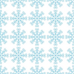 
Festive seamless pattern of snowflakes on a white background. Winter decor elements in a flat style for cards, wrapping paper, fabric, wallpaper and more. Stock vector illustration for decoration