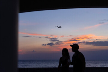 sunset airplane