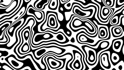 Fototapeta premium Optical illusion pattern. Geometric background with black and white stripes. Vector illustration