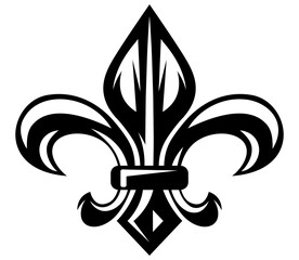 Fleur de Lis. Vintage symbol. Monochrome vector illustration © 111chemodan111