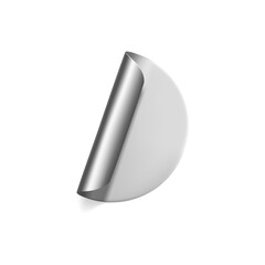 Silver round crumpled sticker with peeling corner mock up set. Adhesive silver foil or plastic sticker label with wrinkled effect on white background. Blank template label tag. 3d realistic vector